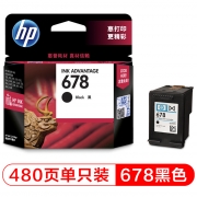 惠普（HP） 一体式墨盒 678黑色墨盒CZ107AA 480页 适用于 打印机:HP Deskjet 1018  一体机:HP Deskjet 2515,1518,4648  云打印一体机:HP Deskjet 3515,2548,2648,3548,4518，3547