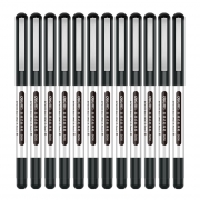 得力直液式走珠笔 S656 12支/盒 0.5mm 子弹头 插盖式 黑色